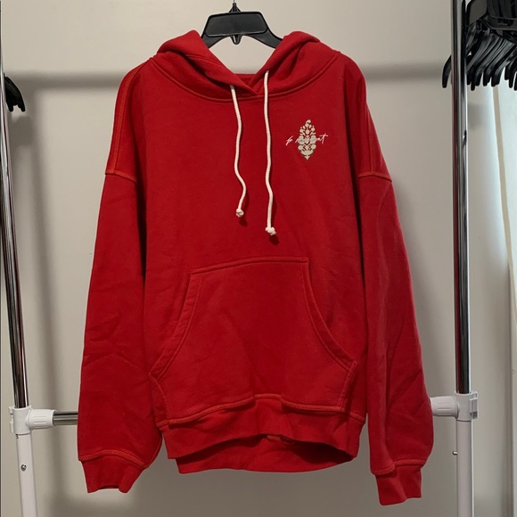 FP MOVEMENT Oversized Final Call Hoodie Cranberry Red NWT - Picture 9 of 12